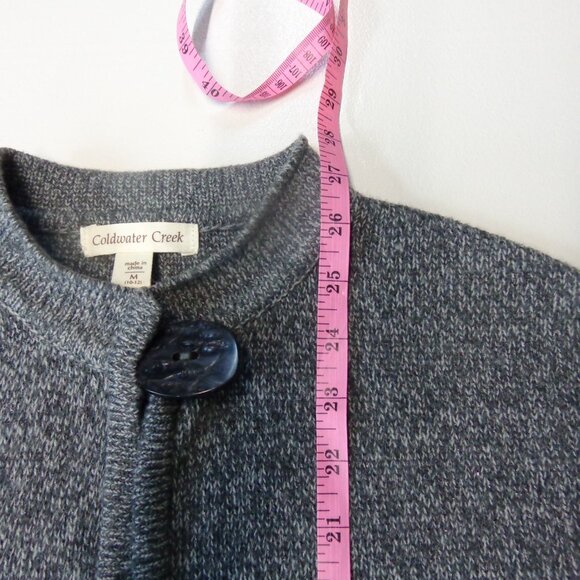 Coldwater Creek Gray Size Medium One-Button Open Cardigan - Picture 8 of 15
